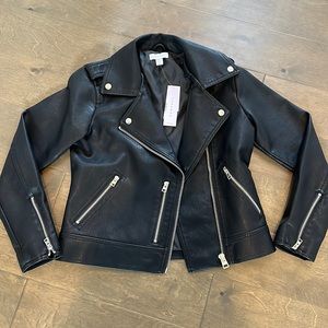 Topshop faux leather moto jacket size petite 4 NWT new never worn